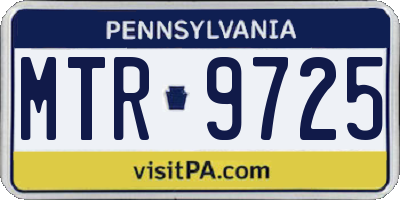 PA license plate MTR9725