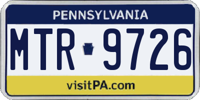 PA license plate MTR9726