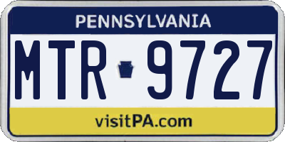 PA license plate MTR9727