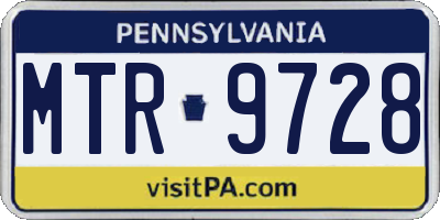 PA license plate MTR9728