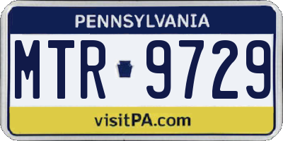 PA license plate MTR9729