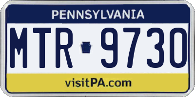 PA license plate MTR9730