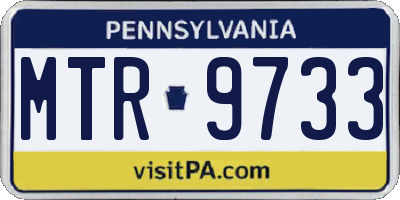 PA license plate MTR9733