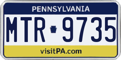 PA license plate MTR9735