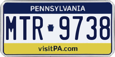 PA license plate MTR9738
