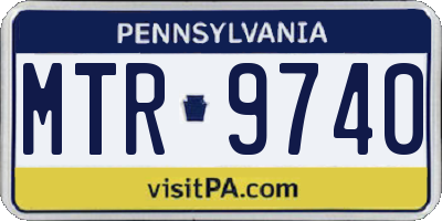PA license plate MTR9740