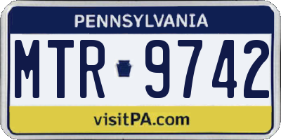 PA license plate MTR9742