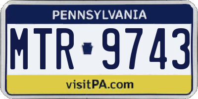 PA license plate MTR9743