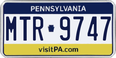 PA license plate MTR9747