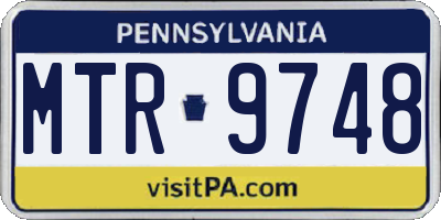 PA license plate MTR9748