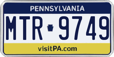 PA license plate MTR9749