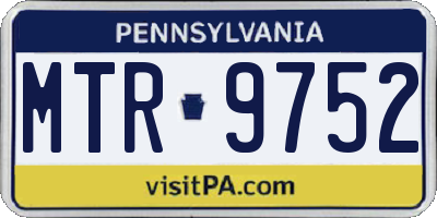 PA license plate MTR9752