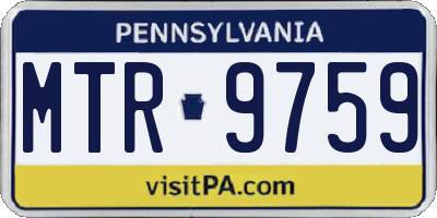 PA license plate MTR9759