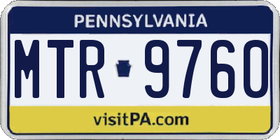 PA license plate MTR9760