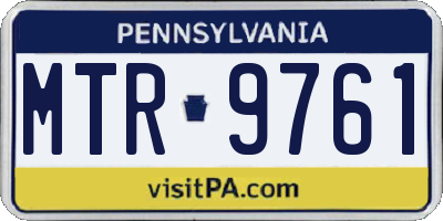 PA license plate MTR9761
