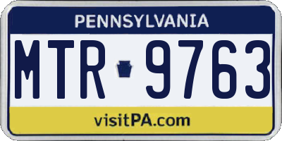 PA license plate MTR9763