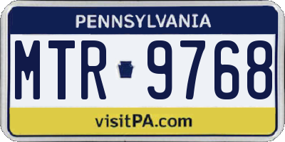 PA license plate MTR9768