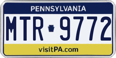 PA license plate MTR9772