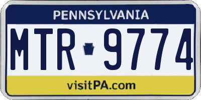 PA license plate MTR9774