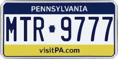 PA license plate MTR9777