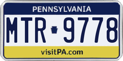 PA license plate MTR9778
