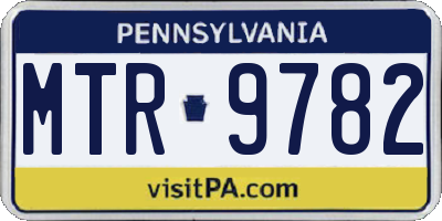 PA license plate MTR9782