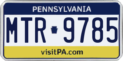 PA license plate MTR9785