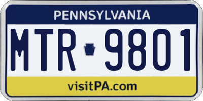 PA license plate MTR9801