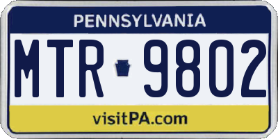 PA license plate MTR9802