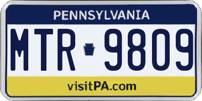 PA license plate MTR9809