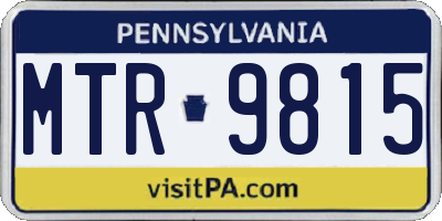 PA license plate MTR9815