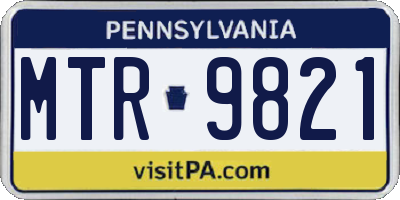 PA license plate MTR9821