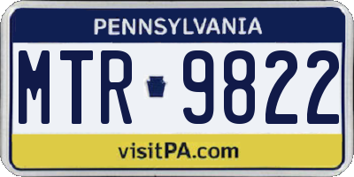 PA license plate MTR9822