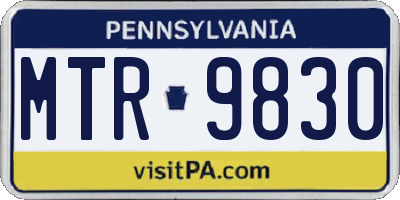 PA license plate MTR9830