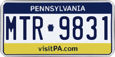 PA license plate MTR9831