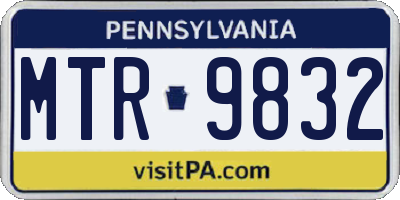 PA license plate MTR9832