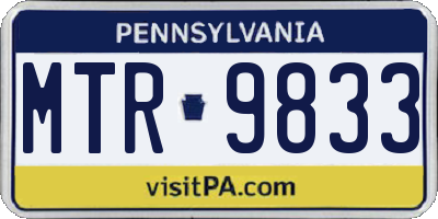 PA license plate MTR9833