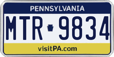 PA license plate MTR9834