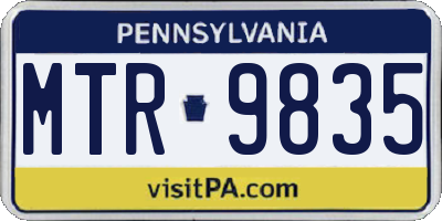 PA license plate MTR9835