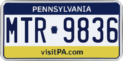 PA license plate MTR9836