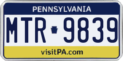 PA license plate MTR9839