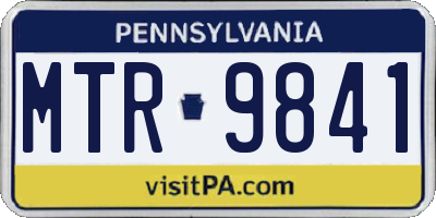 PA license plate MTR9841