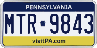 PA license plate MTR9843
