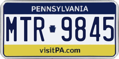 PA license plate MTR9845