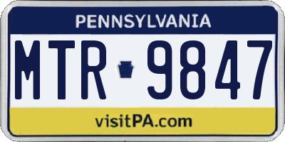 PA license plate MTR9847