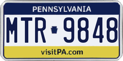 PA license plate MTR9848