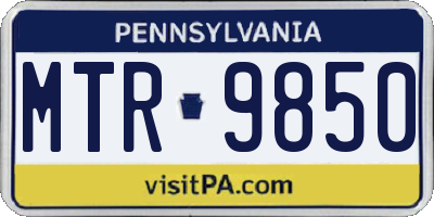 PA license plate MTR9850