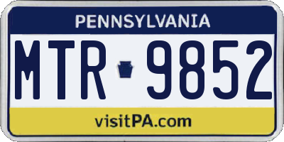 PA license plate MTR9852
