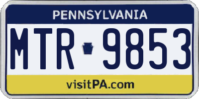 PA license plate MTR9853