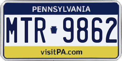 PA license plate MTR9862
